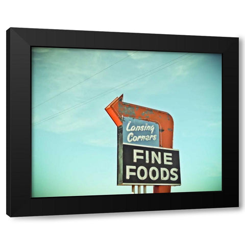 Vintage Diner II Black Modern Wood Framed Art Print by Recapturist