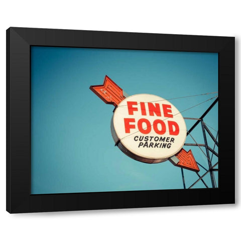 Vintage Diner III Black Modern Wood Framed Art Print with Double Matting by Recapturist