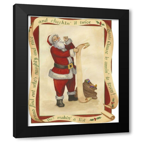 Checking It Twice Black Modern Wood Framed Art Print by Friel, Tara