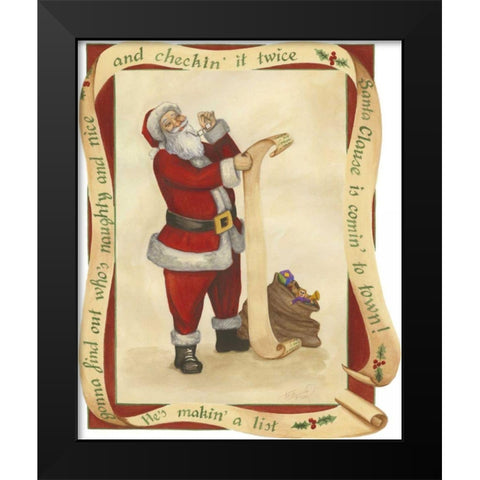 Checking It Twice Black Modern Wood Framed Art Print by Friel, Tara