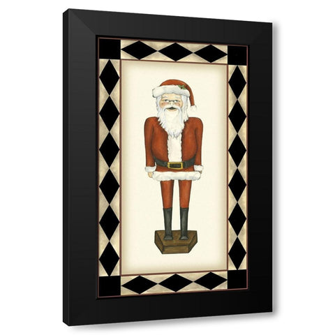 Jolly Santa Black Modern Wood Framed Art Print with Double Matting by Goldberger, Jennifer