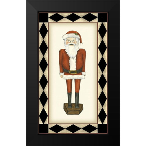 Jolly Santa Black Modern Wood Framed Art Print by Goldberger, Jennifer