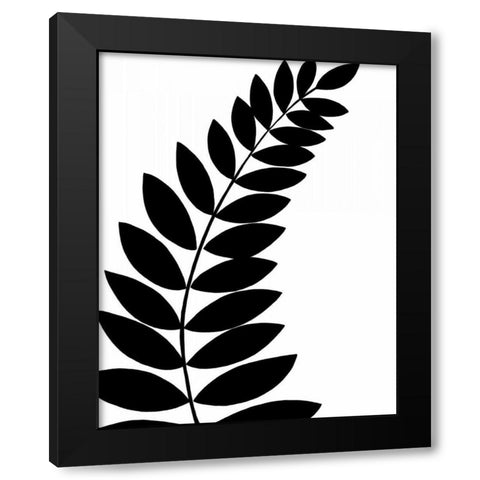 Leaf Silhouette I Black Modern Wood Framed Art Print with Double Matting by Zarris, Chariklia