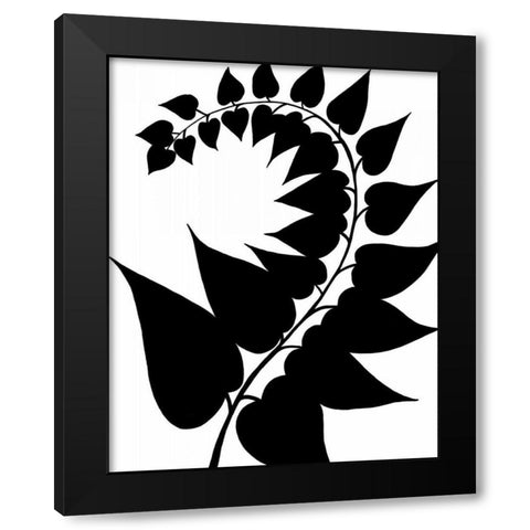 Leaf Silhouette IV Black Modern Wood Framed Art Print by Zarris, Chariklia