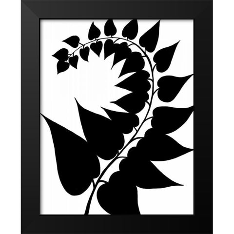 Leaf Silhouette IV Black Modern Wood Framed Art Print by Zarris, Chariklia