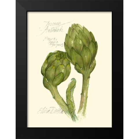 Tuscany Artichoke Black Modern Wood Framed Art Print by Della-Piana, Elissa