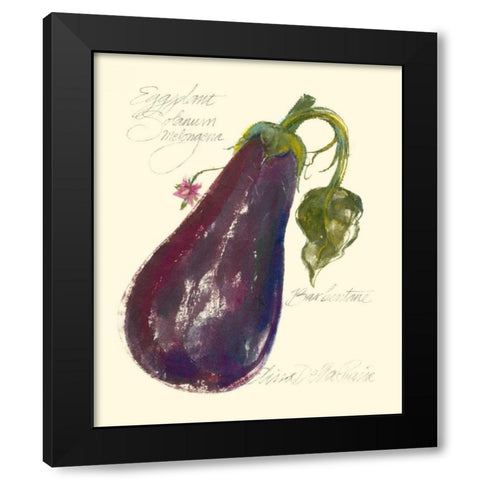 Eggplant Solanum Melongena Black Modern Wood Framed Art Print by Della-Piana, Elissa