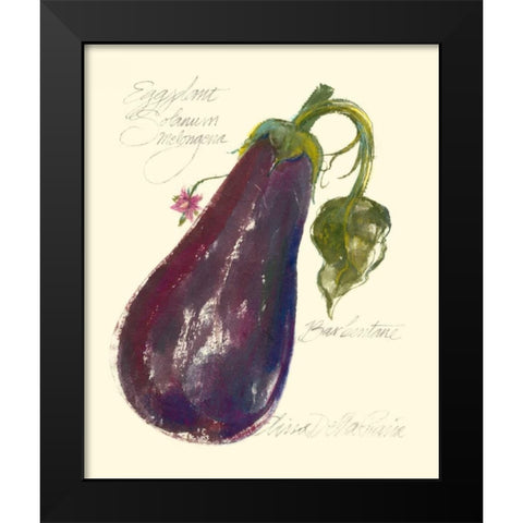 Eggplant Solanum Melongena Black Modern Wood Framed Art Print by Della-Piana, Elissa