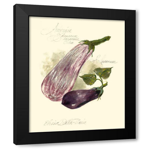 Aubergine Eggplant Black Modern Wood Framed Art Print with Double Matting by Della-Piana, Elissa