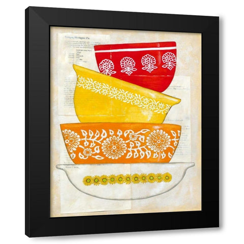 Retro Ware I Black Modern Wood Framed Art Print by Zarris, Chariklia