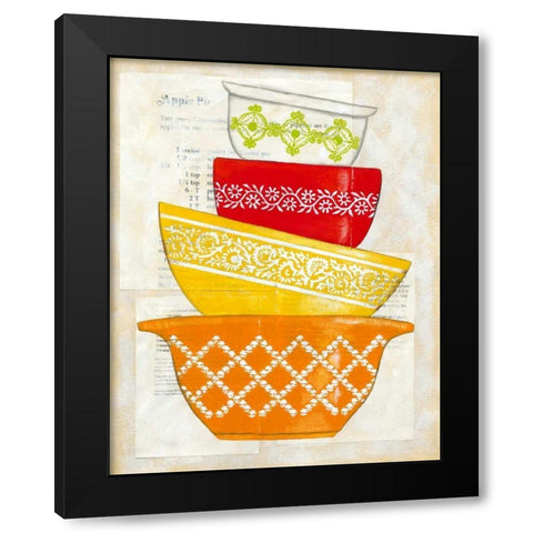 Retro Ware II Black Modern Wood Framed Art Print with Double Matting by Zarris, Chariklia