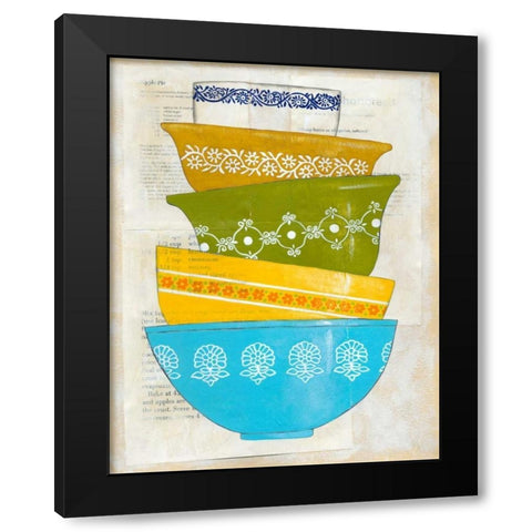 Retro Ware III Black Modern Wood Framed Art Print with Double Matting by Zarris, Chariklia