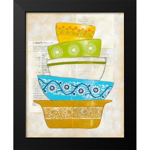 Retro Ware IV Black Modern Wood Framed Art Print by Zarris, Chariklia