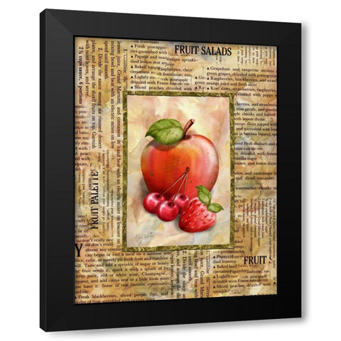 Mixed Fruit I Black Modern Wood Framed Art Print with Double Matting by White, Abby