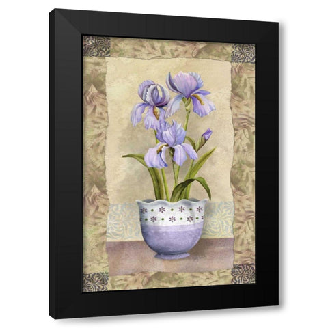 Spring Iris Black Modern Wood Framed Art Print by White, Abby