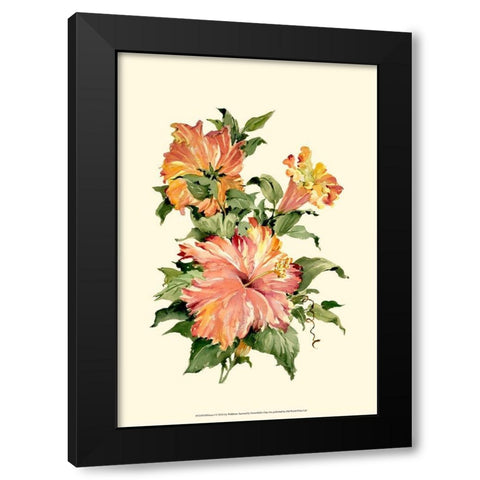 Hibiscus I Black Modern Wood Framed Art Print by Waldman, Joy