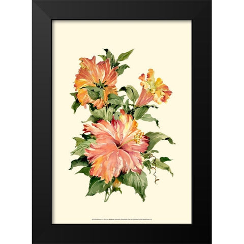 Hibiscus I Black Modern Wood Framed Art Print by Waldman, Joy