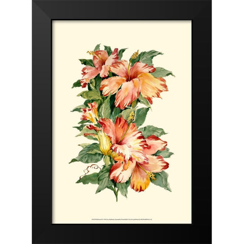 Hibiscus II Black Modern Wood Framed Art Print by Waldman, Joy