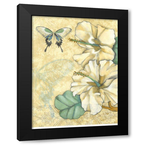 Small Hibiscus Medley I Black Modern Wood Framed Art Print with Double Matting by Goldberger, Jennifer