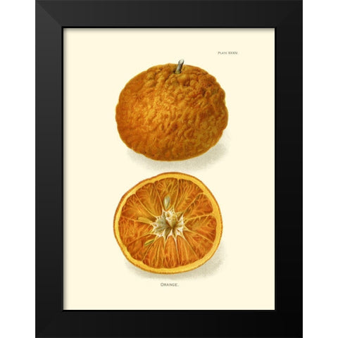 Orange Black Modern Wood Framed Art Print by Unknown