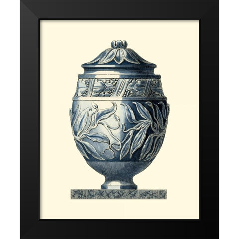 Blue Porcelain Urn IV Black Modern Wood Framed Art Print by Vision Studio