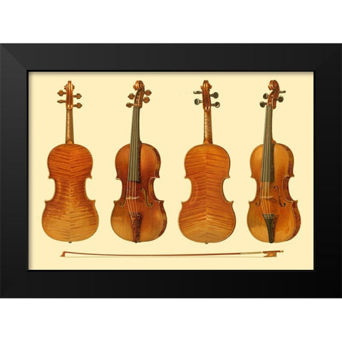 Antique Violins I Black Modern Wood Framed Art Print by Gibb, William