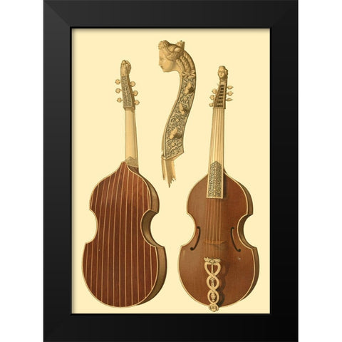 Antique Violas I Black Modern Wood Framed Art Print by Gibb, William