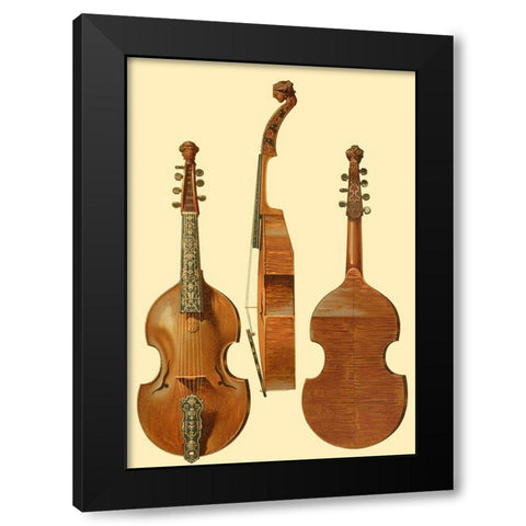 Antique Violas II Black Modern Wood Framed Art Print by Gibb, William