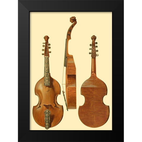 Antique Violas II Black Modern Wood Framed Art Print by Gibb, William