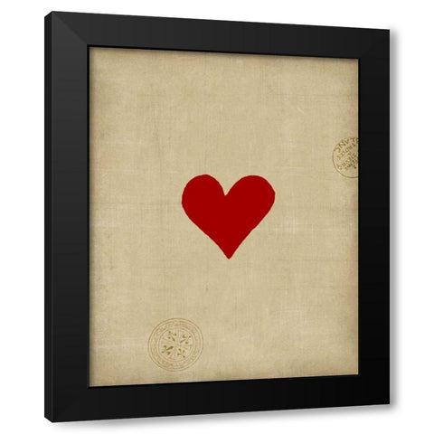 Small Heart  Black Modern Wood Framed Art Print by Vision Studio