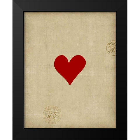 Small Heart  Black Modern Wood Framed Art Print by Vision Studio