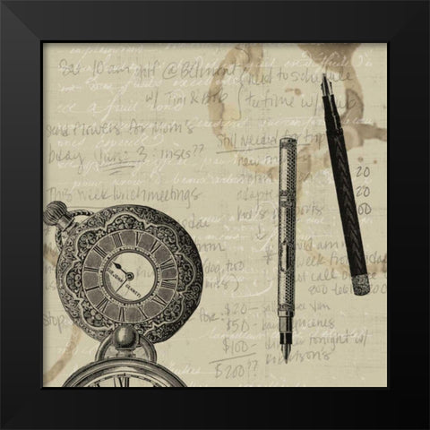 Odds and Ends II Black Modern Wood Framed Art Print by Vision Studio