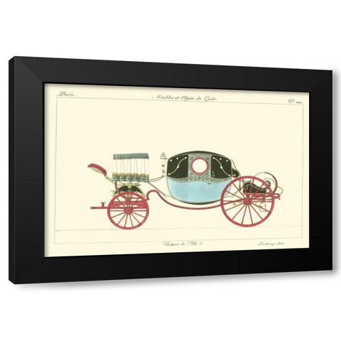 Antique Carriage VI Black Modern Wood Framed Art Print with Double Matting by unknown
