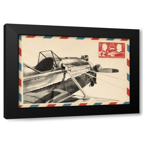 Small Vintage Airmail I Black Modern Wood Framed Art Print by Harper, Ethan