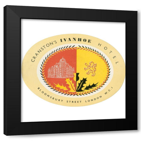 Vintage Travel Label IX Black Modern Wood Framed Art Print by Vision Studio