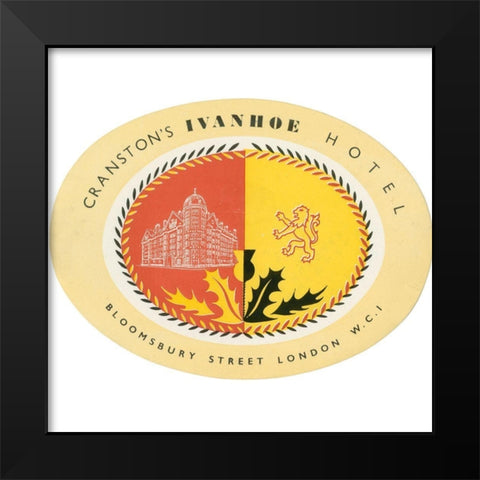 Vintage Travel Label IX Black Modern Wood Framed Art Print by Vision Studio