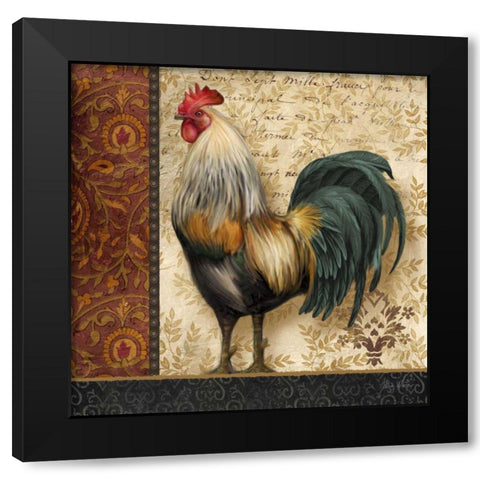 French Rooster I Black Modern Wood Framed Art Print by White, Abby