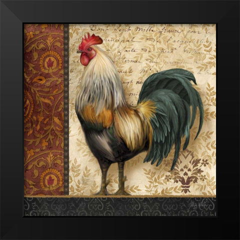 French Rooster I Black Modern Wood Framed Art Print by White, Abby