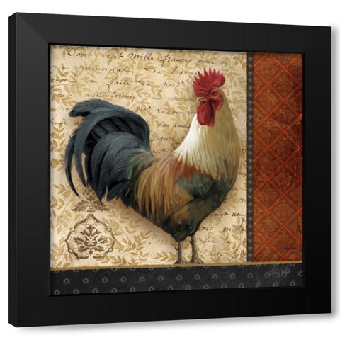 French Rooster II Black Modern Wood Framed Art Print by White, Abby