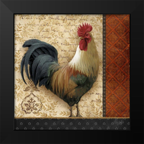 French Rooster II Black Modern Wood Framed Art Print by White, Abby