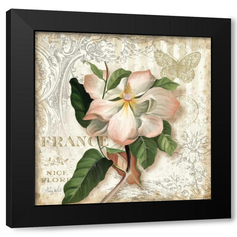 Springtime in Paris III Black Modern Wood Framed Art Print with Double Matting by White, Abby