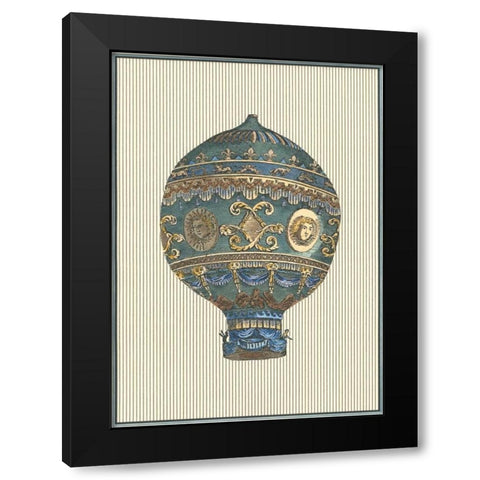 Vintage Ballooning I Black Modern Wood Framed Art Print with Double Matting by Vision Studio