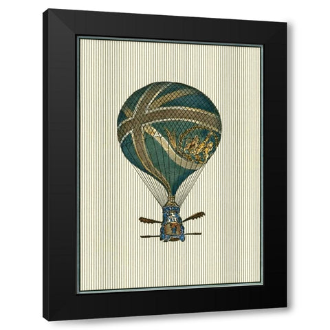 Vintage Ballooning IV Black Modern Wood Framed Art Print by Vision Studio