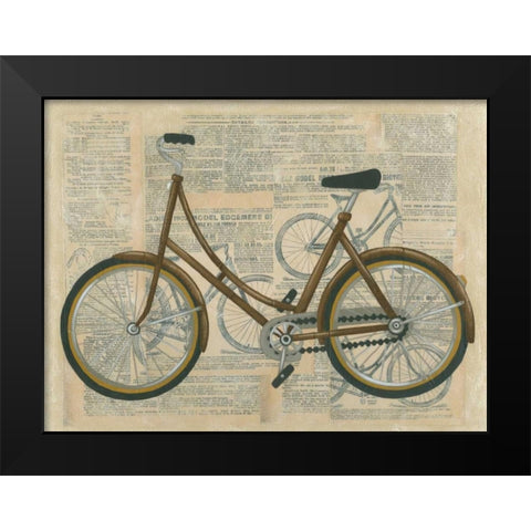 Tour by Bicycle II Black Modern Wood Framed Art Print by Zarris, Chariklia