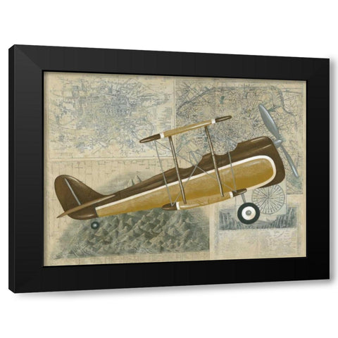 Tour by Plane II Black Modern Wood Framed Art Print by Zarris, Chariklia