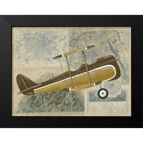 Tour by Plane II Black Modern Wood Framed Art Print by Zarris, Chariklia