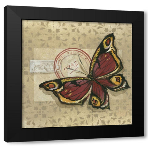 Le Papillon I Black Modern Wood Framed Art Print with Double Matting by Cuozzo, Marianne D.