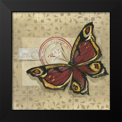 Le Papillon I Black Modern Wood Framed Art Print by Cuozzo, Marianne D.