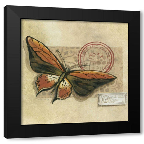 Le Papillon II Black Modern Wood Framed Art Print by Cuozzo, Marianne D.