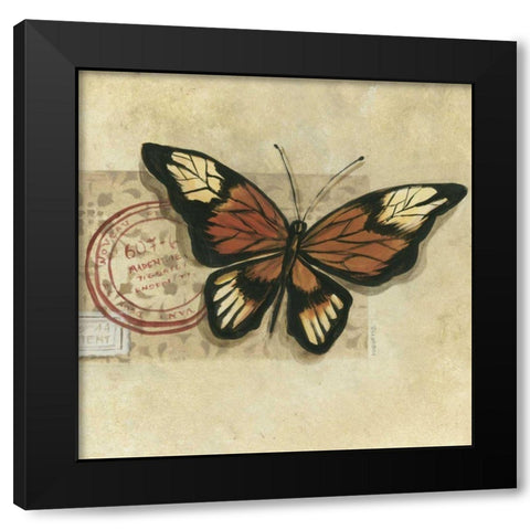 Le Papillon III Black Modern Wood Framed Art Print by Cuozzo, Marianne D.